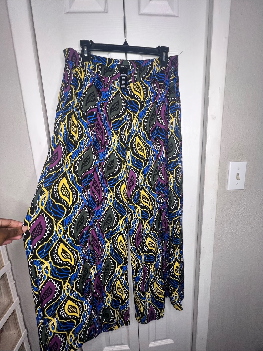 mark. Multicolor Printed Maxi Skirt in Purple, Yellow & Blue